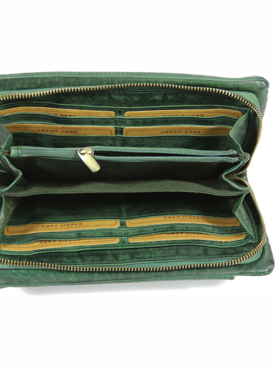 Trip Camel Wallet Genuine Vintage Soft Leather 532green