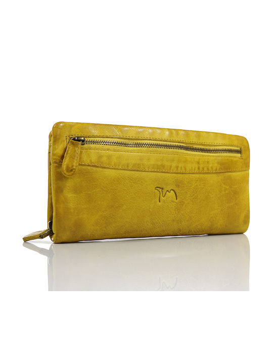 Trip Camel Damenbrieftasche Echtes Vintage Weiches Leder 532 Gelb