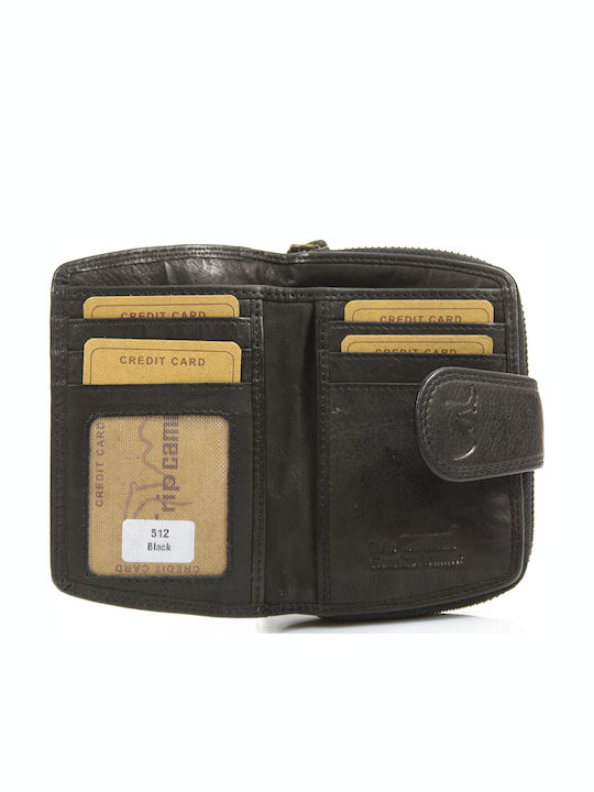 Trip Camel Damenbrieftasche Echtes Vintage Weiches Leder 512 Schwarz