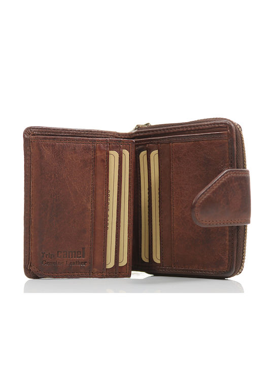 Trip Camel Small Wallet Genuine Vintage Soft Leather 513 Dark Brown