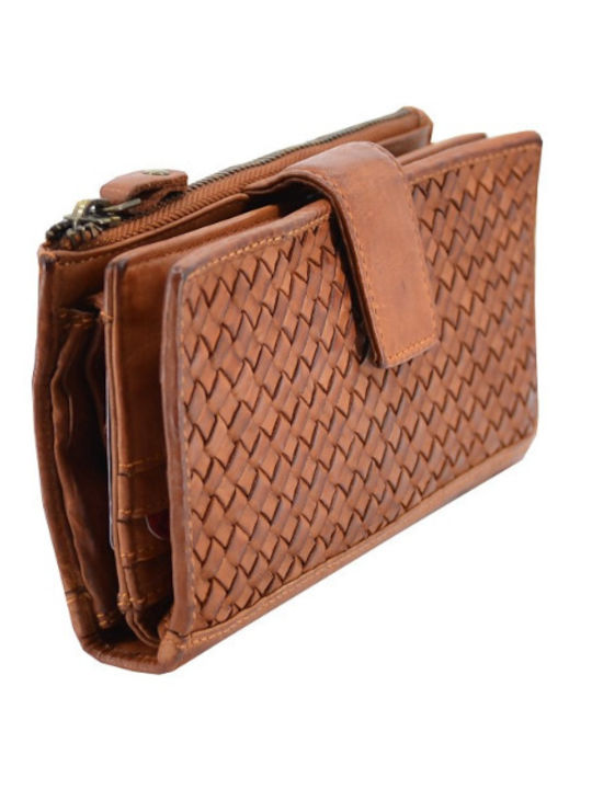 Leder 100 Damenbrieftasche Damen Portemonnaie Code 33-wallet-1456 Tabac Braun