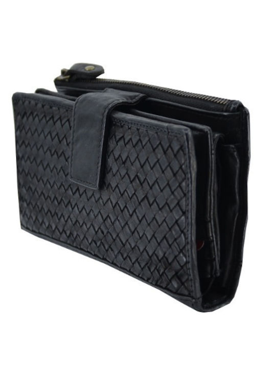 Leather 100 Portofel Dama Din Piele Cod 33-wallet-1456 Negru
