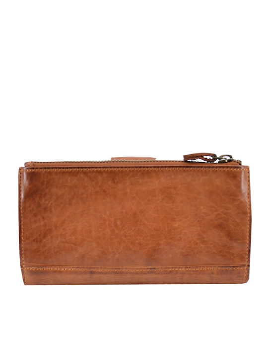 Leder 100 Damenbrieftasche Damen Portemonnaie Code 33-wallet-1456 Tabac Braun