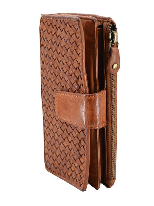 Leder 100 Damenbrieftasche Damen Portemonnaie Code 33-wallet-1456 Tabac Braun