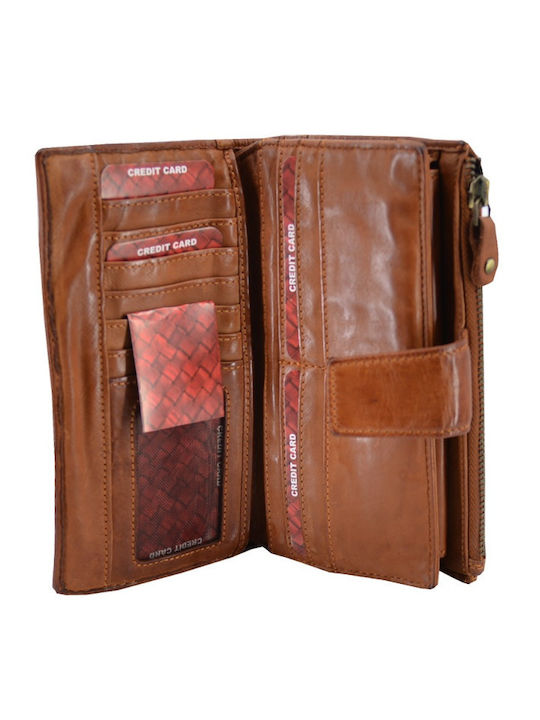 Leder 100 Damenbrieftasche Damen Portemonnaie Code 33-wallet-1456 Tabac Braun