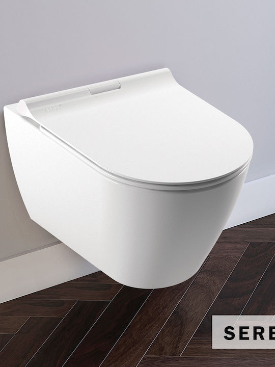 Serel Λεκάνη Κρεμαστή με Slim Κάλυμμα Soft Close Μπεζ Serel Λεκάνη Κρεμαστή με Slim Κάλυμμα Soft Close Μπεζ