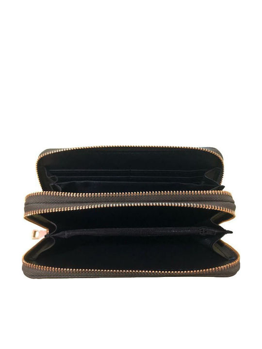 Damenbrieftasche Großes Grünes Doppel Goldene Reißverschluss