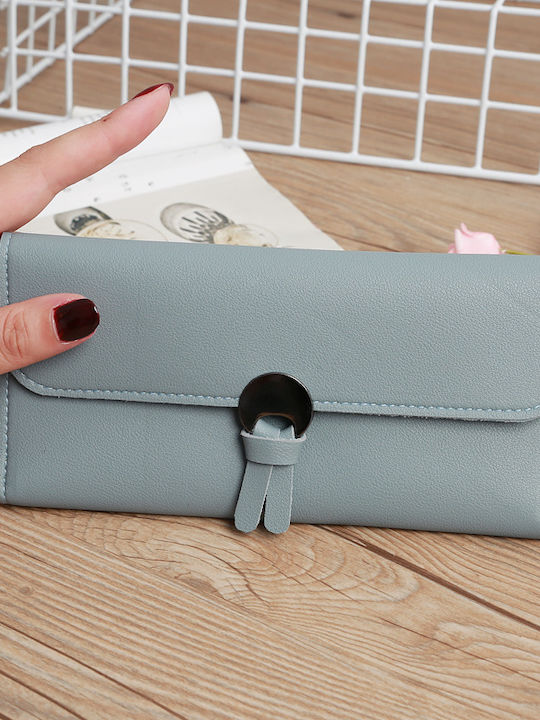 Buckle Clutch Πορτοφόλι Θαλασσί Διαστάσεις 19*9*2 Cm