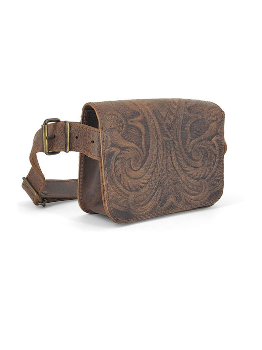Leder Gürteltasche Κούρος 313ζ Patati Feuergravur Blume