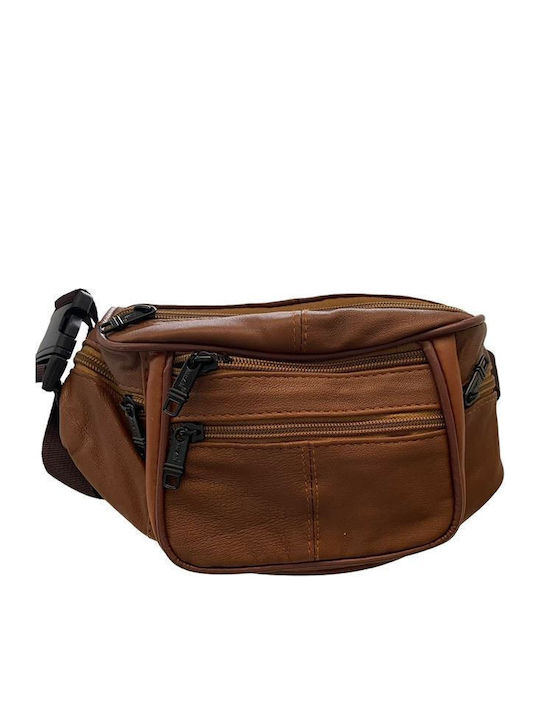 Herren Leder Gürteltaschen Gts Moda Italia Braun
