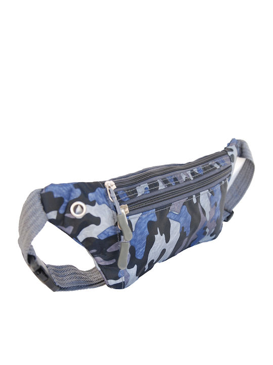 Vamore Men's Grey Blue Camouflage Bum Bag 53431