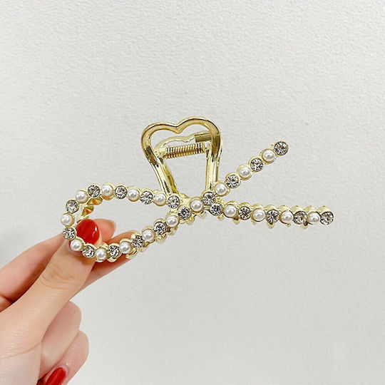 Großer Haarspangen mit Perlen & Strass
