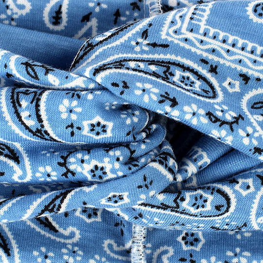 Elastisches Haarband Boho Bandana Druck Einheitsgröße Hellblau