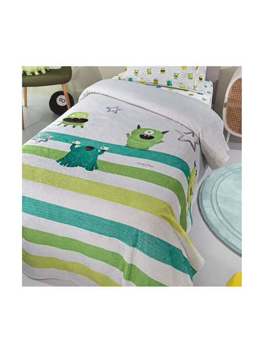 Saint Clair Blanket Fleece Monsters Lime 160x220cm