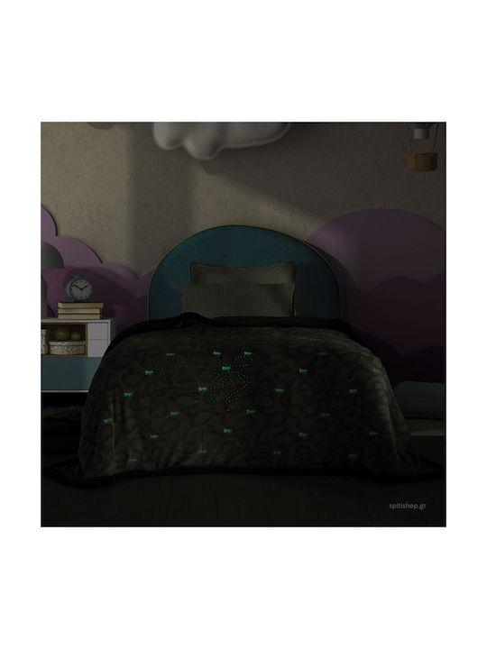 Palamaiki Κουβέρτα Fleece Luminous Trip Φωσφορίζουσα Γκρι 160x220εκ.