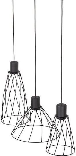 TK Lighting Κρεμαστό Φωτιστικό Μαύρο Ράγα 82εκ.