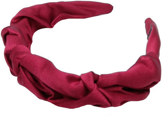Satin Headband Pleats Red