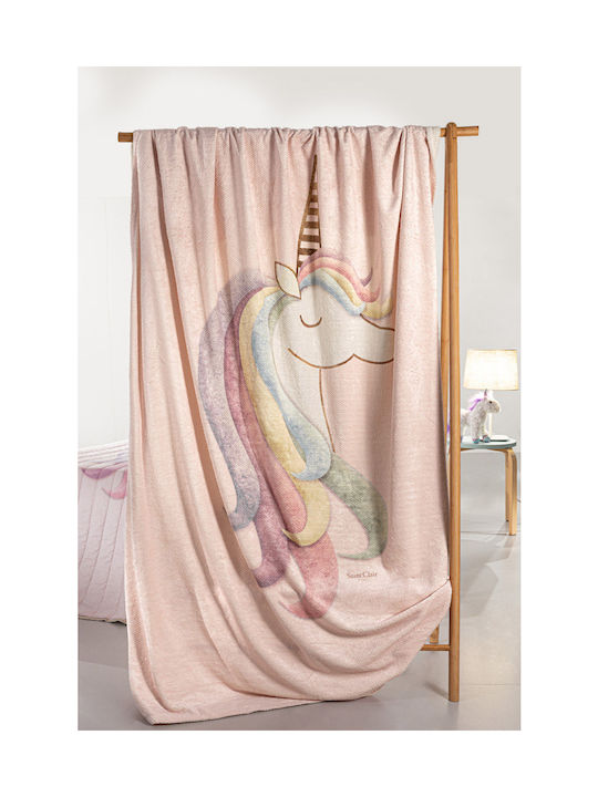Saint Clair Κουβέρτα Fleece Cinderella Ροζ 160x220εκ.