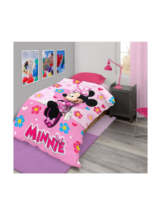Disney Κουβέρτα Βελουτέ Minnie Pink 160x220εκ.