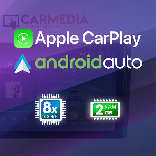 Carmedia Ηχοσύστημα Αυτοκινήτου για Audi TT 2007-2015 (Bluetooth/USB/WiFi/GPS/Apple-Carplay/Android-Auto) με Οθόνη Αφής 9"