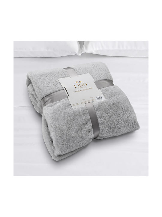Lino Home Κουβέρτα Βελουτέ Grey 150x200εκ.