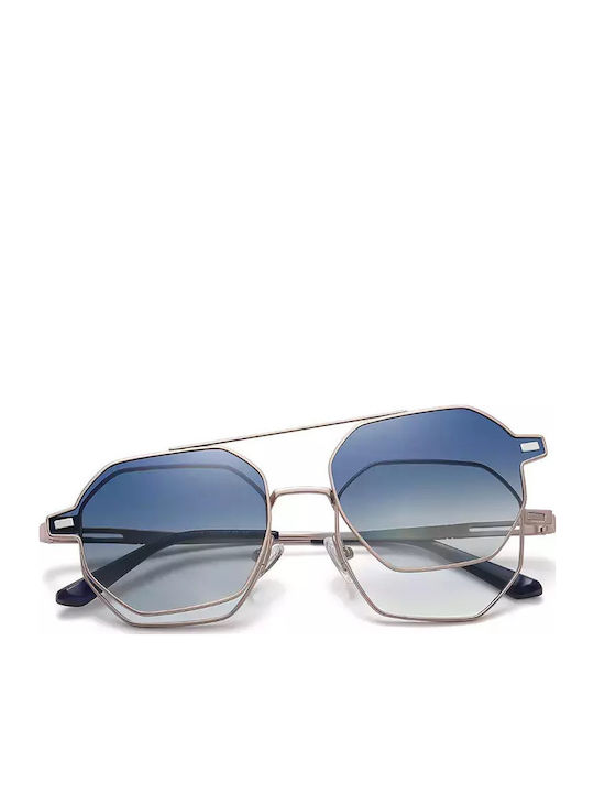 Ghetto Unisex Sunglasses with Gold Frame and Gold Polarized Lens