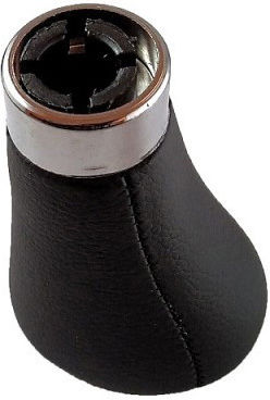 Shift Knob Lever Bmw M-power 5 Speeds Leatherette Black Chrome