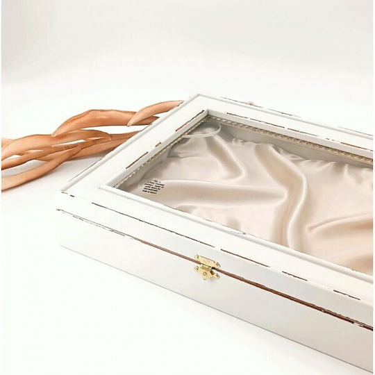 Korres Craft Στεφανοθήκη Ορθογώνια Ξύλινη Χρυσή 26.5x33εκ.