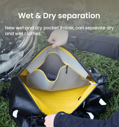 Loboo Waterproof Motorcycle Tail Bag 50lt Yellow