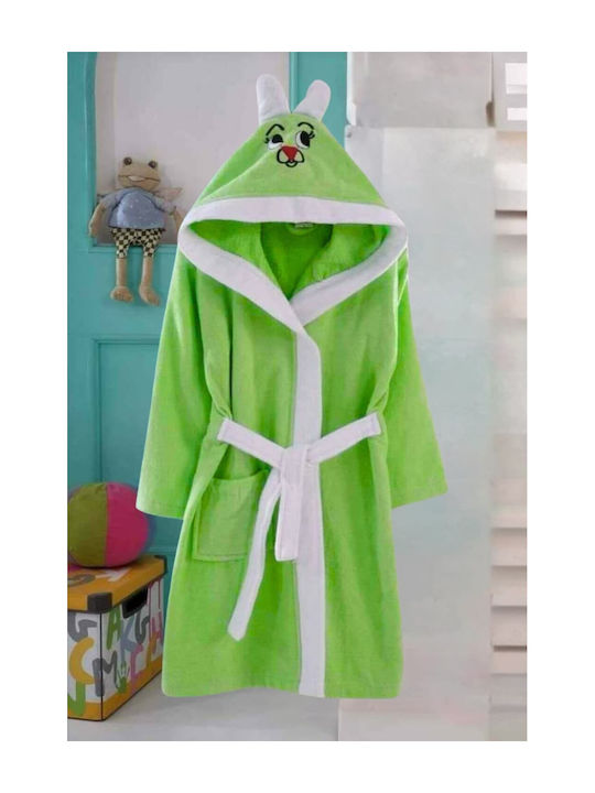 Minilori Baby Kids Hooded Bathrobe Green