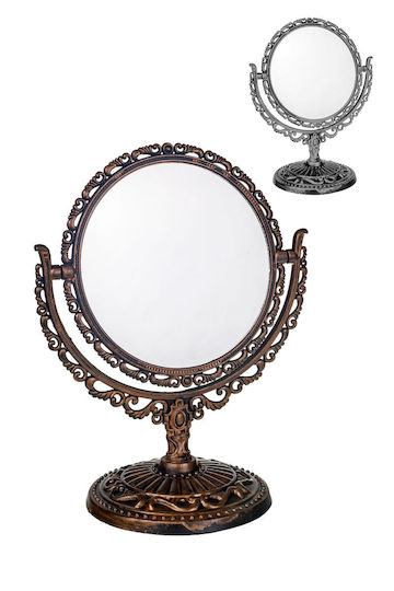 Schminkspiegel Kunststoff Tischplatte Antike Designs Oval 21x14cm