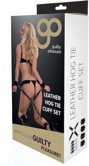 Φετιχιστικό Σετ Δεσίματος Υποταγής Gp Leather Hog Tie Cuff Set Black