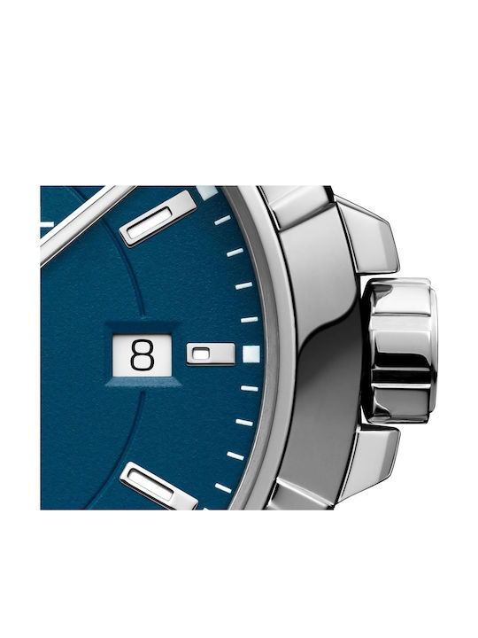 Tango Ανδρικό Ρολόι 41mm Μπαταρίας με Ασημί Μεταλλικό Μπρασελέ