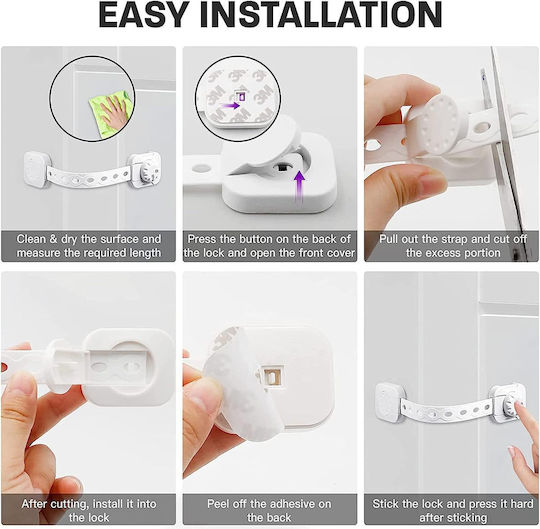 bebeLOGIC Cabinet & Drawer Lock made of Plastic 6pcs