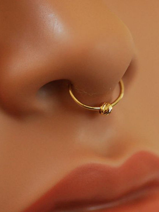 Precious Nose Hoop Earring Gold 9K G9-hob10