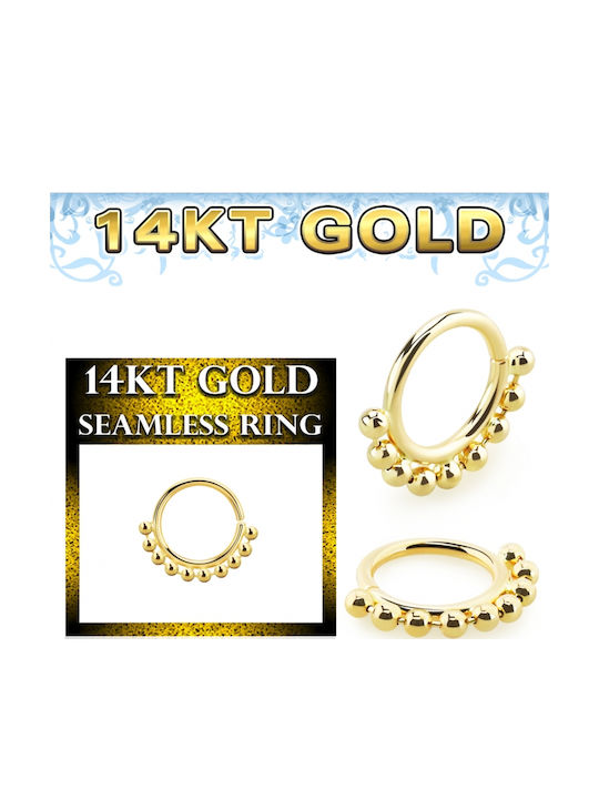 Πολυτιμο Σκουλαρικι Riercing Segment Ring Χρυσο Κ14 Gspv18-8