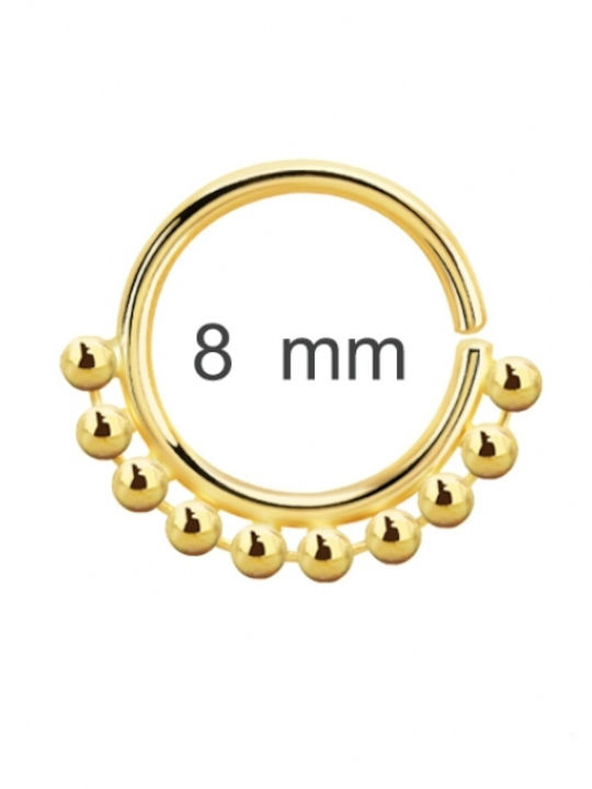 Πολυτιμο Σκουλαρικι Riercing Segment Ring Χρυσο Κ14 Gspv18-8