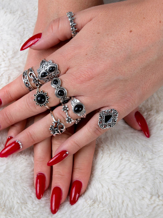 Silver Retro Punk Boho 02 Retro Collar Set