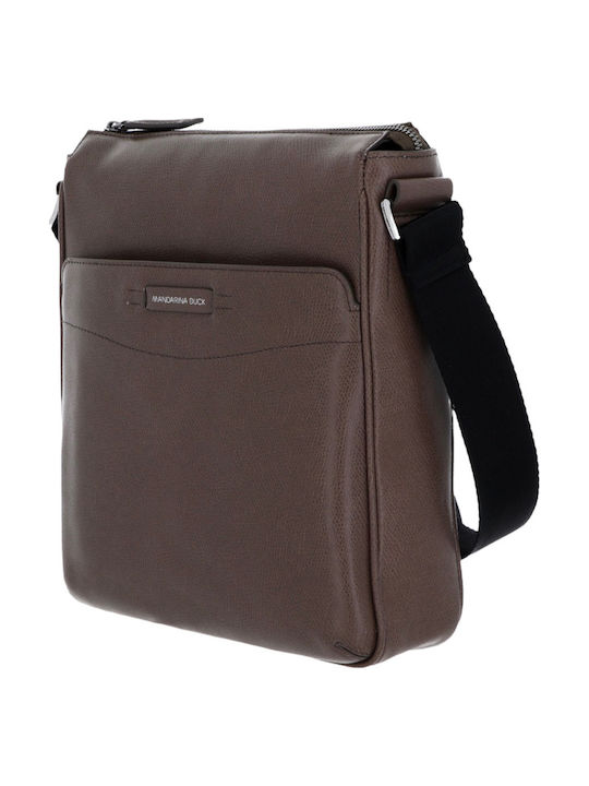 Mandarina Duck Men's Shoulder Crossbody Bag P10kmm02 Times Minuteria Crossover Pinecone Brown
