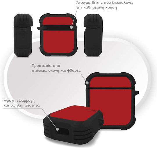 Sonique Silikonhülle Colorbloc Serie Airpods 1/2 Rot