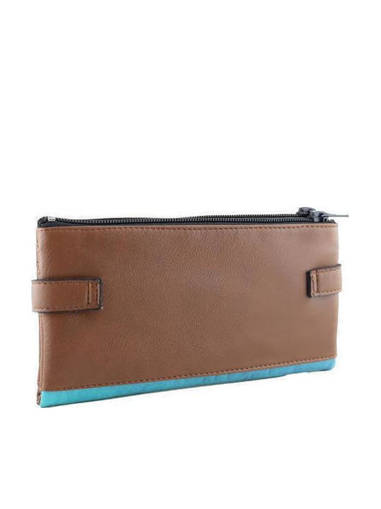 Large Women's Card Wallet Pera Wallet S.wallet Cats Blue-Tan Brown