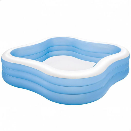 Intex Swim Center Children's Square Swimming Pool 1250lt Inflatable 229x229x56cm Blue