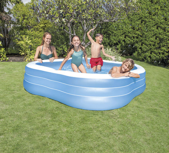 Intex Swim Center Children's Square Swimming Pool 1250lt Inflatable 229x229x56cm Blue