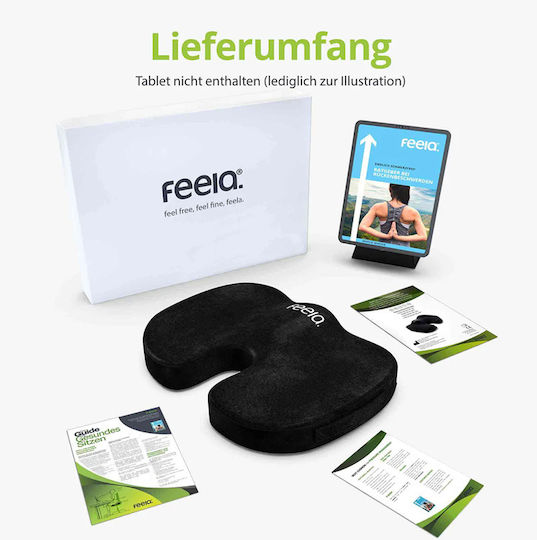 Feela Anatomical Seat Pillow Black Medium