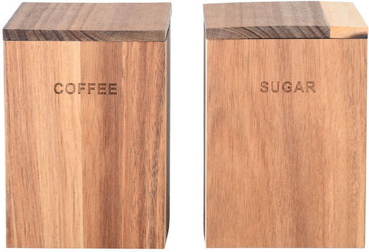 Estia Allure Coffee Jar with Lid Wooden Brown 10x10x14cm