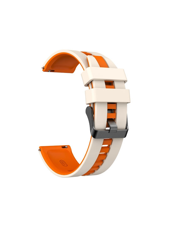 Amazfit Balance 22mm Δίχρωμο Αθλητικό Μπρασελέ Σιλικόνης Starlight + Πορτοκαλί Amazfit Balance 22mm Δίχρωμο Αθλητικό Μπρασελέ Σιλικόνης Starlight + Πορτοκαλί