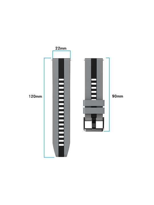 Amazfit GTR 2e 22mm Zweifarbiges Sportliches Silikon Armband Für Uhr Grau+Schwarz