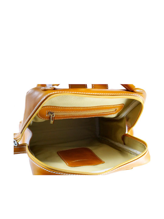 Δερμάτινο Σακίδιο Πλάτης Mybag 555 Yellow Κιτρινο