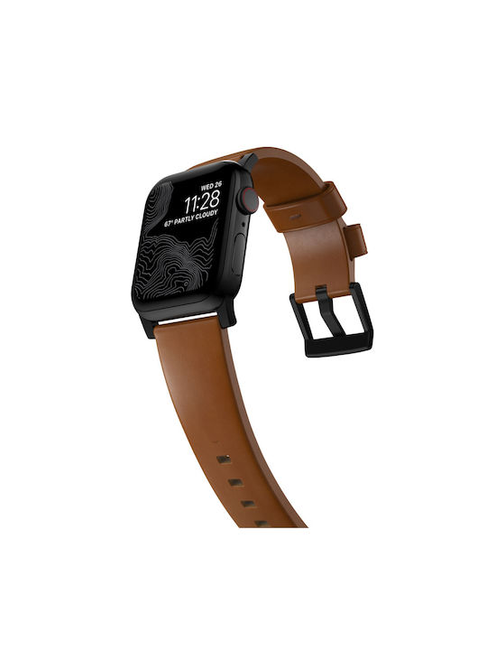 Nomad Modern Λουράκι Δερμάτινο Brown Black (Apple Watch 44/45/46mm/Ultra 49mm)