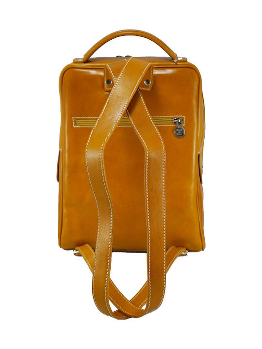 Δερμάτινο Σακίδιο Πλάτης Mybag 555 Yellow Κιτρινο